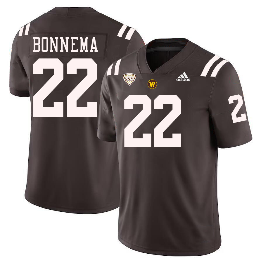 #22 Boone Bonnema Western Michigan Broncos College Football Jerseys Stitched-Brown